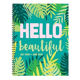 Read Online TF Publishing 19-9605A July 2018 - June 2019 Hello Large Weekly Monthly Planner, 9 x 11, green & Blue -  file in ePub