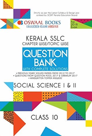 Full Download Oswaal Kerala SSLC Question Bank for Class 10 Social Sci. Part (I & II) (March 2018 Exam) - Panel of Experts | PDF