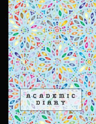 Download Academic diary: Large page per week academic organizer planner for all your educational organisation - Blue bright floral cover design -  file in PDF