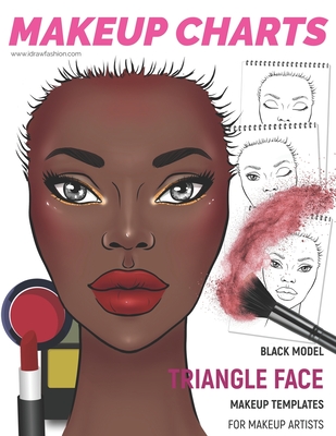 Download Makeup Charts - Face Charts for Makeup Artists: Black Model - TRIANGLE face shape - I Draw Fashion file in PDF